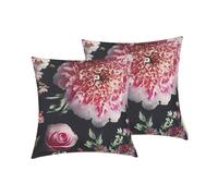 Lot De 2 Coussins Noir Hedera 45 X 45 Cm Noir