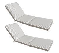 Oviala Lot de 2 Coussins pour Bain de Soleil 186 x 53 cm Polyester Taupe