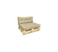Lot de 2 coussins pour palettes en bois beige beige