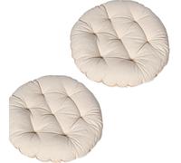 Lot de 2 coussins ronds touffetés pour chat - 42,9 cm de diamètre - Lavables - Pour chats et petits chiens - 6,1 cm d'épaisseur