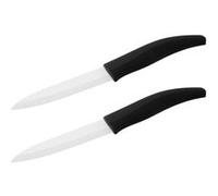 Nirosta 9920850 Lot de 2 couteaux de cuisine en céramique, Couteau à découper, Lame de 12,5cm, Blanc, Noir, Céramique, Plastique, 24,5x3cm