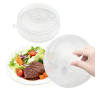 Lot de 2 Couvercle Micro Ondes, Transparent Cloche Micro-Onde Sans BPA, 23 cm et 17 cm, Couvercle Micro Onde Pour Réchauffer Les Aliments avec Bouton de Ventilation pour Éviter les Éclaboussures