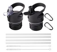 Lot de 2 couvercles à paille de taille standard pour bouteille Hydro Flask à bouche standard et simple Ascent - Bouchons de sport - Accessoires pour bouteille d'eau - Couvercle à paille de rechange