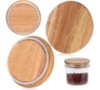 Lot de 2 Couvercles Adapté à Le Parfait Bois 85 mm Couvercle Acacia pour Bocaux Le Parfait Réutilisable Avec Joint en Rondelle Caoutchouc à Le Parfait Terrine 350 ml Super Jar 0.5L 0.75L 1L 1.5L 2L