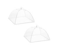 Lot de 2 couvercles alimentaires pop-up en maille 43 x 43 cm, grands dômes alimentaires pour l'extérieur, les fêtes, les pique-niques, réutilisables et pliables