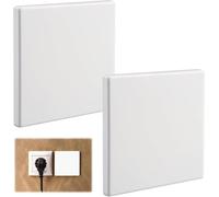 Lot de 2 couvercles aveugles pour prise de courant et interrupteur, autocollants, blancs, 86 x 86 mm, en plastique robuste, pour trous muraux, design neutre