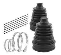 Lot de 2 couvercles CV avec 4 clips en acier inoxydable, 6 attaches de fermeture éclair et kit de cache-arbre CV utilisés pour le joint CV universel BAr326 (noir, 12 cm)