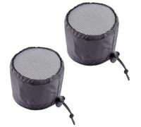 Lot de 2 couvercles d'aération de 10,2 cm pour tentes de culture, filtre d'aération en maille noire, filet anti-insectes avec bande élastique et boucle fixe pour ventilateur d'échappement, croissance
