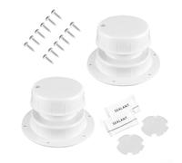 Lot de 2 couvercles d'aération en polypropylène pour camping-car et yacht - Système d'évacuation des eaux usées - Capuchon de protection contre les odeurs - Noir et blanc - Avec vis et joint (blanc)