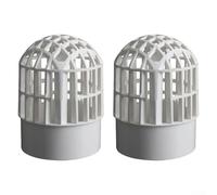 Lot de 2 couvercles d'aération en PVC pour drainage du toit et du balcon - Tuyau de filtre respirant avec maille de protection de conduit d'air, résistant aux acides/alcalins, épaisseur (pour 110 mm)