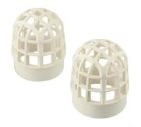 Lot de 2 couvercles d'aération muraux en PVC avec rabat de gravité - Grille d'échappement extérieure blanche pour ventilateur extracteur et conduit CVC - Robinet rond de 100 mm de sortie d'air