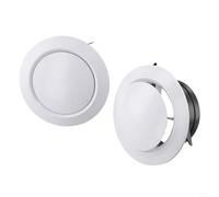 Lot de 2 couvercles d'aération ronds compacts fabriqués en plastique robuste - Solution efficace pour les espaces intérieurs (Ø125 mm - 2 pièces)