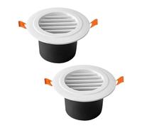 Lot de 2 couvercles d'aération ronds pour la maison, le lieu de travail et le magasin, construction en ABS avec grille de ventilation rotative inclinée