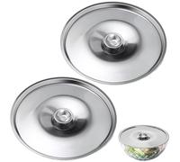 Lot de 2 couvercles de bol universels en acier inoxydable de 10,2 cm