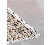 Lot de 2 couvercles de drainage extra étroits en acier inoxydable pour gouttière de jardin - Système de canaux de drainage amovibles (100 cm x 3,5 cm x 3 cm) pour une gestion efficace de l'eau