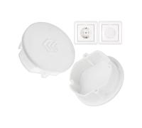 Lot de 2 couvercles de prise en blanc, protection contre la poussière et les éclaboussures, pour prise Schuko type F, couvercle pour multiprise, enrouleur de câble, cuisine, atelier, hôtel