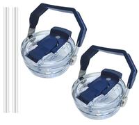 Lot de 2 couvercles de rechange pour gobelet Stanley IceFlow en acier inoxydable, 887 ml et 591 ml, anti-déversement avec poignée et bec à paille rabattable 2 en 1, anti-fuite, résistant aux