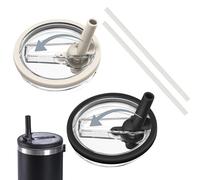 Lot de 2 couvercles de rechange, réutilisables, anti-fuite et anti-poussière, avec paille, pour accessoires Stanley Cup (W+s)
