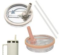 Lot de 2 couvercles de rechange, réutilisables, anti-fuite et anti-poussière, avec paille, pour accessoires Stanley Cup (W+r)