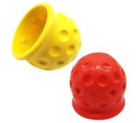 Lot de 2 couvercles de rotule de remorque - Anti-poussière - Résistant à l'usure - Pour remorque - Pour camion, bateau, voiture (jaune, rouge)