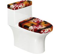 Lot de 2 couvercles de toilette souples en bois vintage avec drapeau du Maryland, élastiques et réutilisables pour toilettes en forme de U/O, décoration de salle de bain