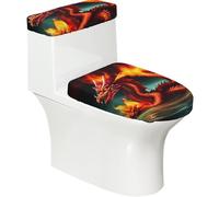 Lot de 2 couvercles de toilettes souples et réutilisables pour toilettes en forme de U et O, décoration de salle de bain