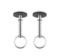 Lot de 2 couvercles de trappe en acier inoxydable 316 - 32 mm - Libération rapide - Pour le stockage du plancher du moteur - Avec joint en caoutchouc et mécanisme à ressort - Finition argentée
