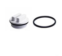 Lot de 2 couvercles de vidange de filtre de piscine à visser de 3,8 cm avec joints pour piscines creusées hors sol (noir)