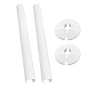 Lot de 2 couvercles décoratifs blancs de 15 mm tuyau de 15 x 200, anneau de sol pour radiateur
