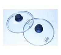 LOT DE 2 COUVERCLES EN VERRE BORD EN INOX VITRINOR Ø 20 CM ET Ø 22 CM A03-T20T22-Couvercle