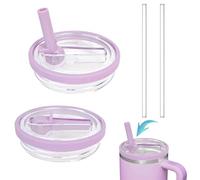 2 Pièces Stanley Cup Couvercle Étanche, Remplacement de Couvercle pour Gobelet Stanley 40 oz, Couvercle Sécurisé avec Paille Compatible avec Les Bols Stanley, Violet Clair