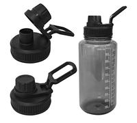 Lot de 2 couvercles remplaçables pour bouteille d'eau Nalgene Sustain Tritan, large goulot compatible avec Nalgene 946,2 ml, sans BPA, bouchon de rechange avec poignée, facile à transporter, noir