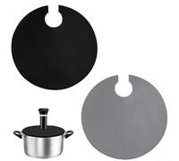 Lot de 2 couvercles sous vide en silicone pour casseroles jusqu'à 28 cm, pour réduire l'évaporation, convient pour Anova/Joule et autres circulateurs, noir/gris