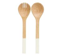 Lot de 2 Couverts à Salade en Bois ""Inaya"" 30cm Blanc