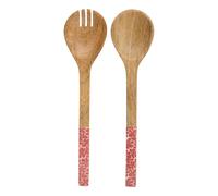 Lot de 2 Couverts à Salade en Bois ""Inaya"" 30cm Terracotta
