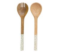 Lot de 2 Couverts à Salade en Bois "Inaya" 30cm Vert Olive