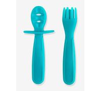Lot de 2 couverts d'apprentissage turquoise TU