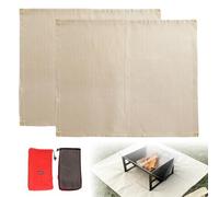 Lot de 2 Couvertures Anti-Feu, Tapis Anti Feu, Tapis Résistants à la Chaleur 100×80 cm en Fibre de Verre, Jusqu’à 550°C, avec Sac de Rangement pour BBQ, Camping, Grillades