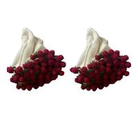 Lot de 2 couvertures en crochet pour bouquet de roses - Doux et pliable - Fait à la main - Jetés respirants pour décoration de la maison, mariage, pendaison de crémaillère - 80 x 80 cm