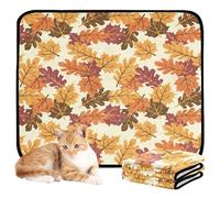 Lot de 2 couvertures hygiéniques lavables et antidérapantes pour animaux de compagnie 61 x 91,4 cm + 91,4 x 106,7 cm, feuilles de chêne d'érable d'automne