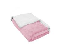 Monsieur Bébé - Lot de 2 couvertures, plaids polaires pour bébé 75 x 100 cm en flanelle et sherpa ultra doux - 4 coloris