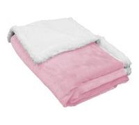 Lot de 2 couvertures plaids polaires pour enfant 75 x 100 cm en flanelle et sherpa ultra doux - Rose - Monsieur Bébé