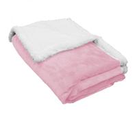 Lot de 2 couvertures, plaids polaires pour bébé 75 x 100 cm en flanelle et sherpa ultra doux - Rose - Monsieur Bébé Rose G