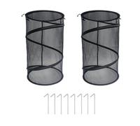 Lot de 2 couvertures pop-up pour plantes avec barrière en maille et cadre en acier pour protéger les plantes de jardin contre les animaux et favoriser une circulation de l'air et un approvisionnement