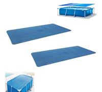 Lot de 2 couvertures solaires rectangulaires isothermes pour spa paresseux et piscines hors sol, film de rétention de la chaleur à bulles avec protection contre la poussière et la pluie, pour la
