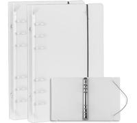 Lot de 2 couvertures transparentes A6 à 6 anneaux en PVC souple avec surface mate pour bloc-notes, planificateur, rangement avec pochettes de recharge