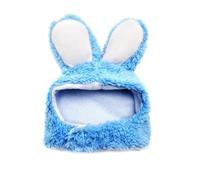 Lot de 2 couvre-chefs pour chat et lapin, ours en peluche transformé en couvre-chef, oreilles de chat Garfield et de lapin, chapeau célèbre pour animal domestique (bleu)