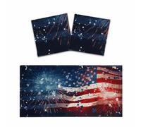 Lot de 2 couvre-feux d'artifice fluorescents pour plafonniers Motif drapeau | Décoration de plafond magnétique pour salle de ureau, maison, 1,2 x 0,6 m