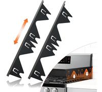 Lot de 2 couvre-joints de cuisinière en acier inoxydable - Kit de garniture de cuisinière - Protection de cuisinière pour four de cuisine - Facile à nettoyer - Résistant à la chaleur - Longueur