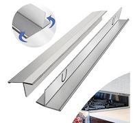 Lot de 2 couvre-joints en acier inoxydable pour cuisinière - 35 à 70 cm - Réglables - Résistants à la chaleur - Non coupants - Faciles à nettoyer - Convient pour une surface uniforme - Argenté